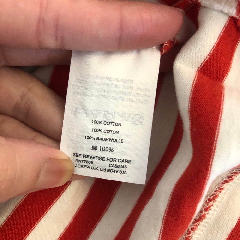 J.Crew Ruffle Sleeve T-shirt in Red & White Stripe - Picture 9 of 11